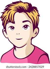 A handsome boy illustration depicts a young male character with attractive features and a confident demeanor.