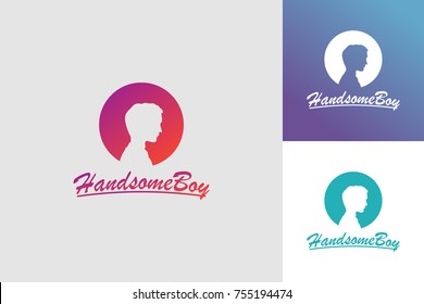 Handsome Boy Logo Template Design