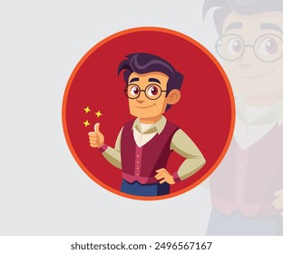 Un chico guapo y usar gafas