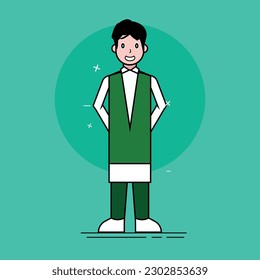  A handsome boy who works as a doctor in the hospital and wears a blue, green, scarlet or tur