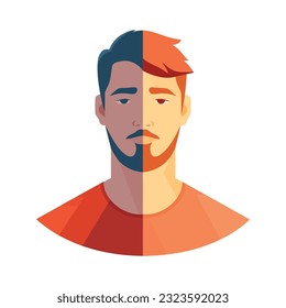 Handsome businessman with beard over white