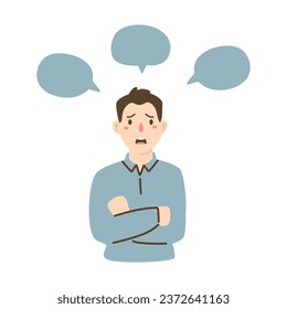 handsome businessman cross arms illustration