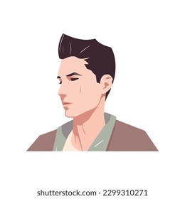 Handsome businessman in suit, isolated vector illustration isolated