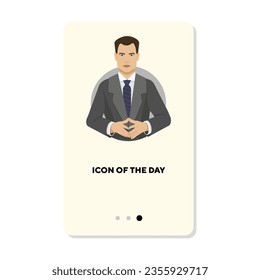 Bonito icono de vector plano para hombres de negocios. Hombre, poder, traje, señal de aislamiento corporativo. El concepto de persona y personalidad. Elementos de símbolo de ilustración vectorial para diseño web y aplicaciones