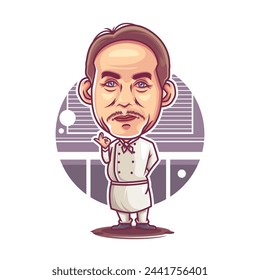 handsome chef character cartoon design