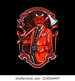 handsome devil illustration for t shirt design