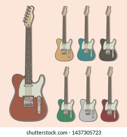 Handsome Electric Guitar in Different Colors