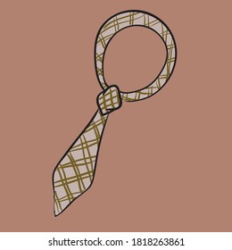 handsome elegant business mens tie illustration on colored background