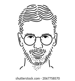 handsome and elegant young man black line art