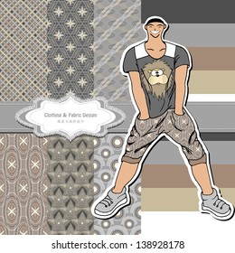 handsome fashion man design ,wallpaper, wrapper, fabric