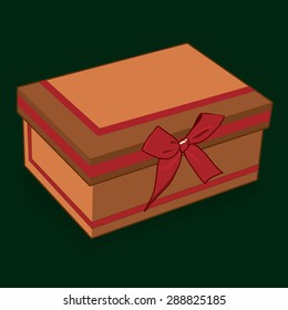 Handsome gift box with a bow on a green background vector illustration