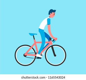 Handsome guy on a bike