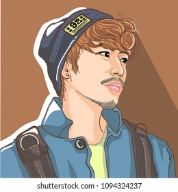 Handsome guy and Wearing a hat