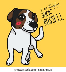 I am handsome Jack Russell cartoon vector illustration