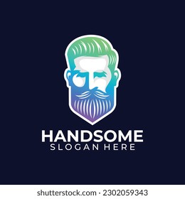 handsome logo vector gradient design
