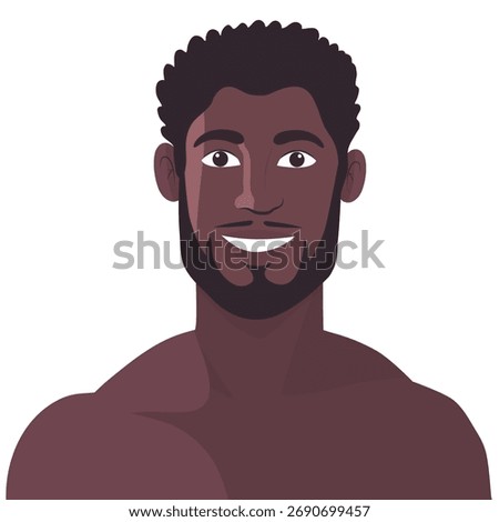 Handsome male character representing pride strength and confidence