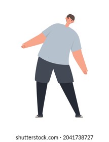 handsome male stretching over white