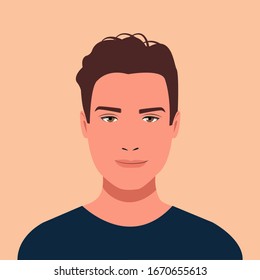 Handsome man avatar flat design minimalist vector