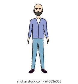 handsome man with beard and elegant wear
