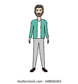 handsome man with beard and elegant wear