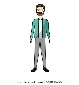 handsome man with beard and elegant wear
