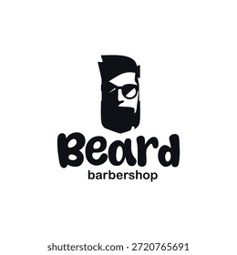 Handsome Man With Beard Logo Design For Barber Shop symbol