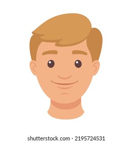 Handsome Man Character Smiling Face Demonstrating Emotion Vector Illustration