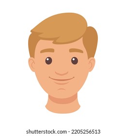 Handsome Man Character Smiling Face Demonstrating Emotion Vector Illustration