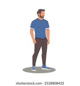 bonitão homem personagem pé vetor de design gráfico plano