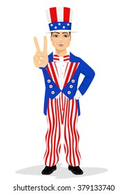 handsome man dressed up like Uncle Sam