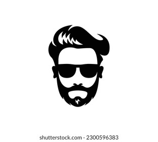 handsome man face with sunglasses