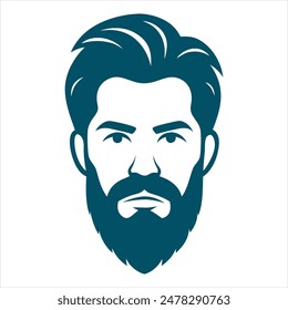 Handsome man hairstyle cut silhouette vector illustration