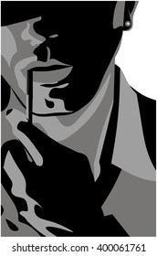 Handsome Man holding a cigarette 