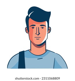 Icono de hombre guapo sonriendo icono aislado
