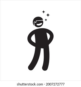 Icono de hombre guapo. Vector y glifo