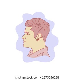 handsome man indian with a light brown shirt, simple line art image style, can be used as an avatar, or a profile photo, brochure or other marketing tools