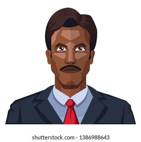 Handsome man with moustaches illustration vector on white background