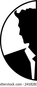 Handsome man profile logo