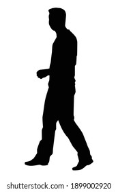 Handsome man silhouette vector on white background