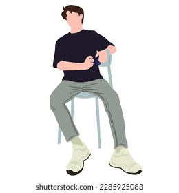 handsome man sit on a chair ,good for graphic design resource