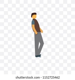 Handsome man vector icon isolated on transparent background, Handsome man logo concept