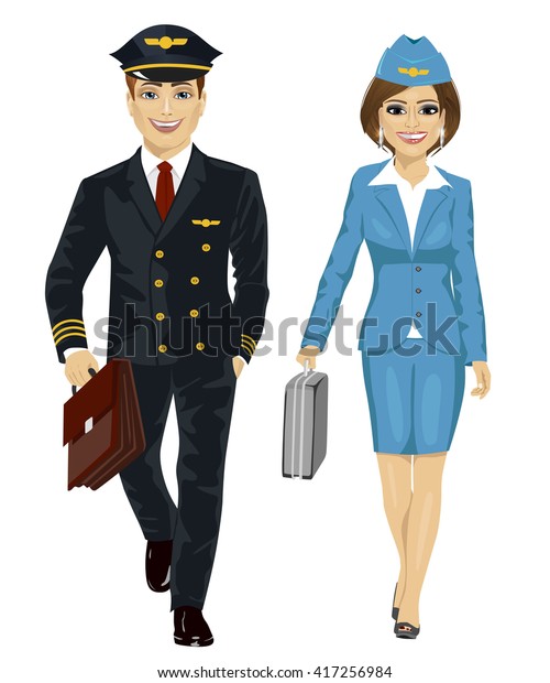 Vector De Stock Libre De Regalias Sobre Hombre Guapo Con Uniforme De Piloto