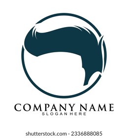 Handsome men hairstyle vector logo