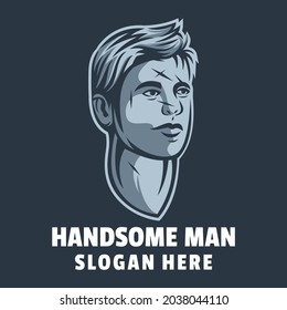 handsome men logo design vector
