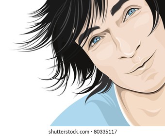 handsome men portrait vector illustration