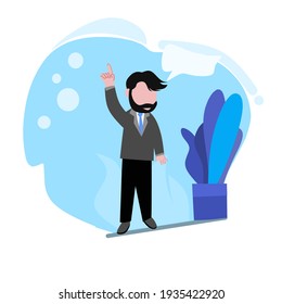 Handsome office boy Vector illustration