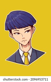 Handsome officer character art illustration