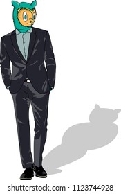 handsome owl cartoon