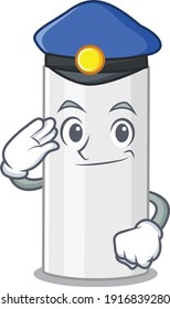 A handsome Police officer cartoon picture of hair spray with a blue hat. Vector illustration