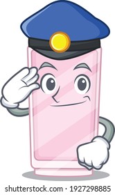 A handsome Police officer cartoon picture of perfume with a blue hat. Vector illustration
